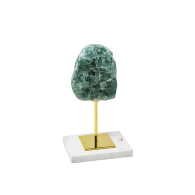 Superb  Green Metal Table Decor With Agate