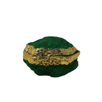 Antique  Decorative Agate Jewelry Box, Green And Gold
