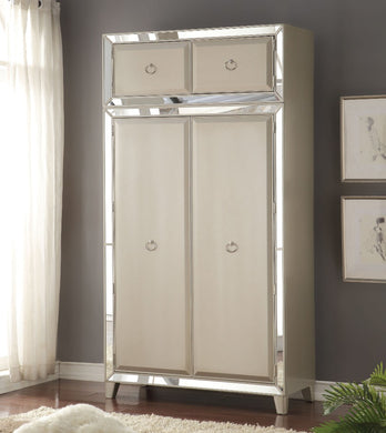 Wooden Wardrobe (Double Doors), Platinum