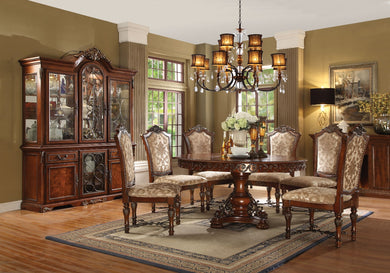 Affable Dining Table wth Pedestal, Cherry Brown