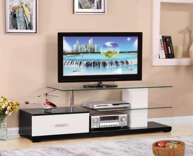 Affable TV Stand, White & Black