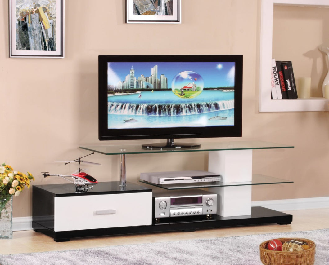 Affable TV Stand, White & Black