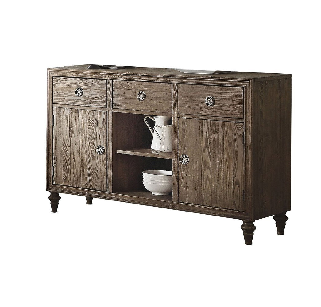 Vintage Wooden Server, Salvage Oak Brown