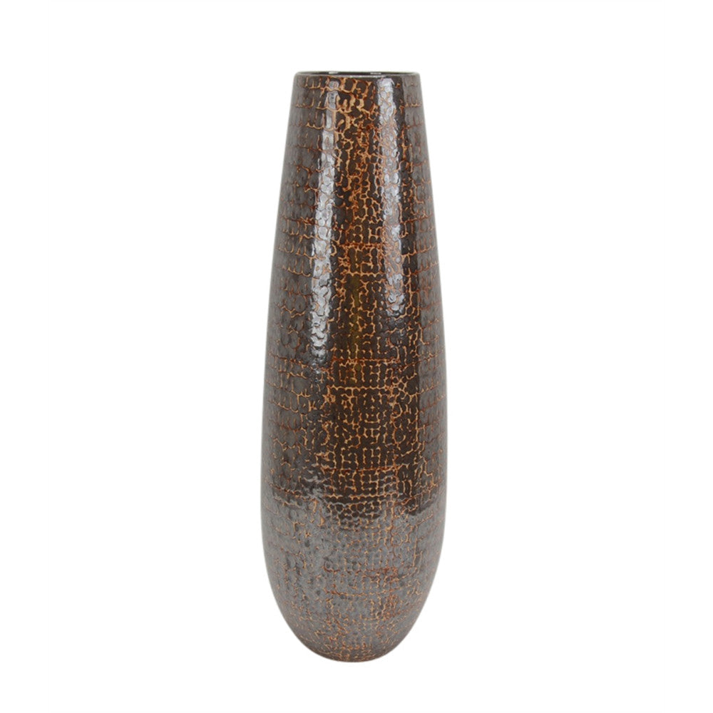 Traditionally Designed Ceramic Vase, Brown