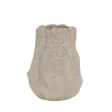 Aged Look Decorative Ceramic Vase, Beige
