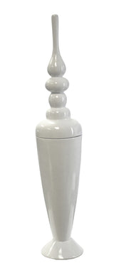 Traditionally Designed Ceramic Lidded Jar, White