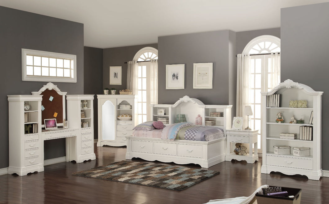 Wooden Twin Size Daybed with Storage, White