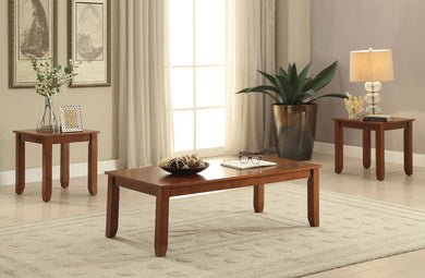 Wooden Coffee/End Table Set, 3 Piece Pack, Cherry Brown