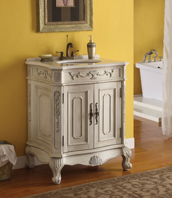 Alluring Sink Cabinet, Marble & White
