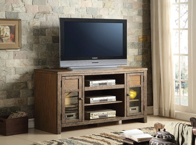Wooden TV Stand With Drawers, Oak Brown