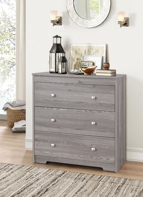 Wooden Chest With 3 Drawers , Gray