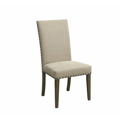Transitional Wooden Side Dining Chair, Tan  Brown, Set of 2
