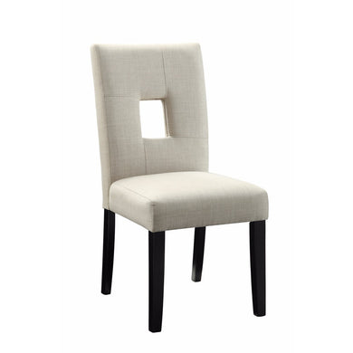 Wooden Dining Side Chair, Beige & Black, Set of 2