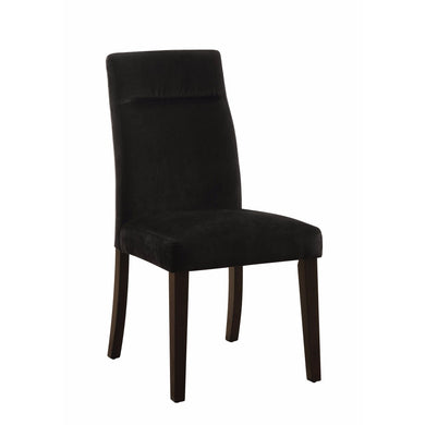 Wooden Dining Side Chair, Black & Walnut Brown, Set of 2