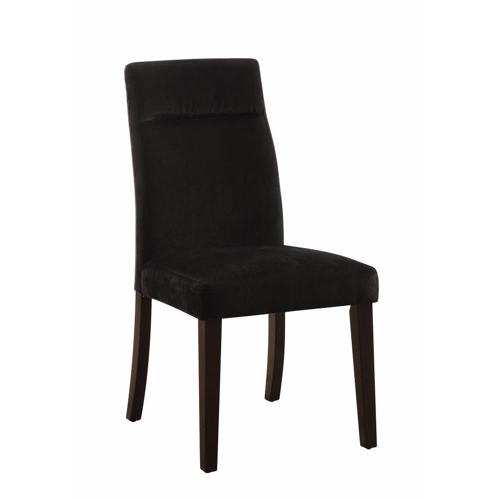 Wooden Dining Side Chair, Black & Walnut Brown, Set of 2
