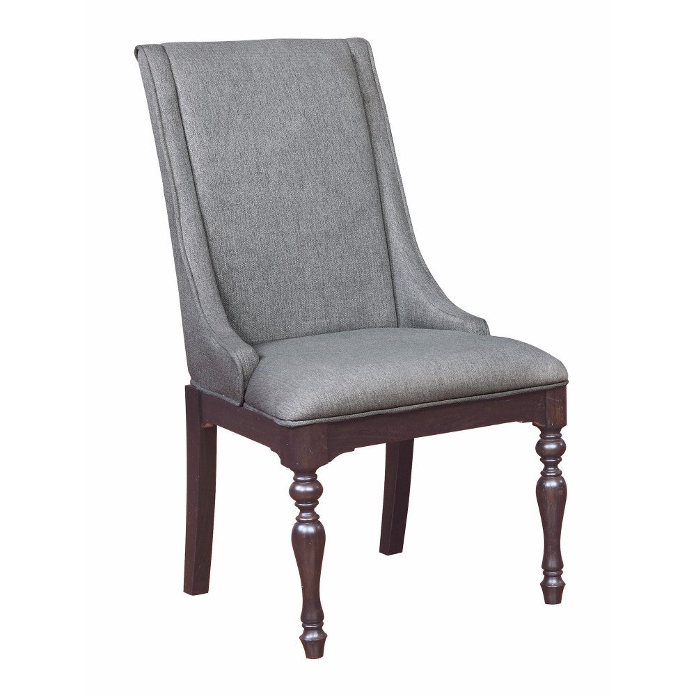 Traditional Wooden Dining Side Chair, Gray, Set of 2