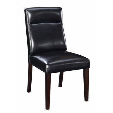 Wooden Dining Side Chair, Black & Brown, Set of 2