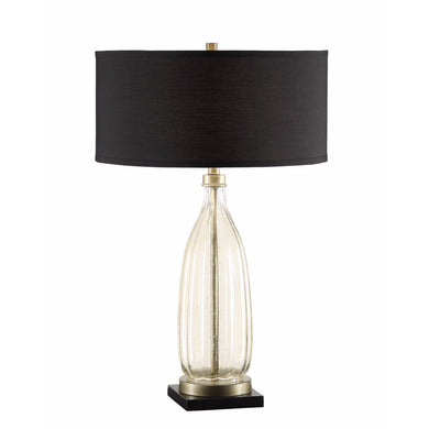 Alluring Bottle Shaped Glass Table Lamp, Black, Set of 2