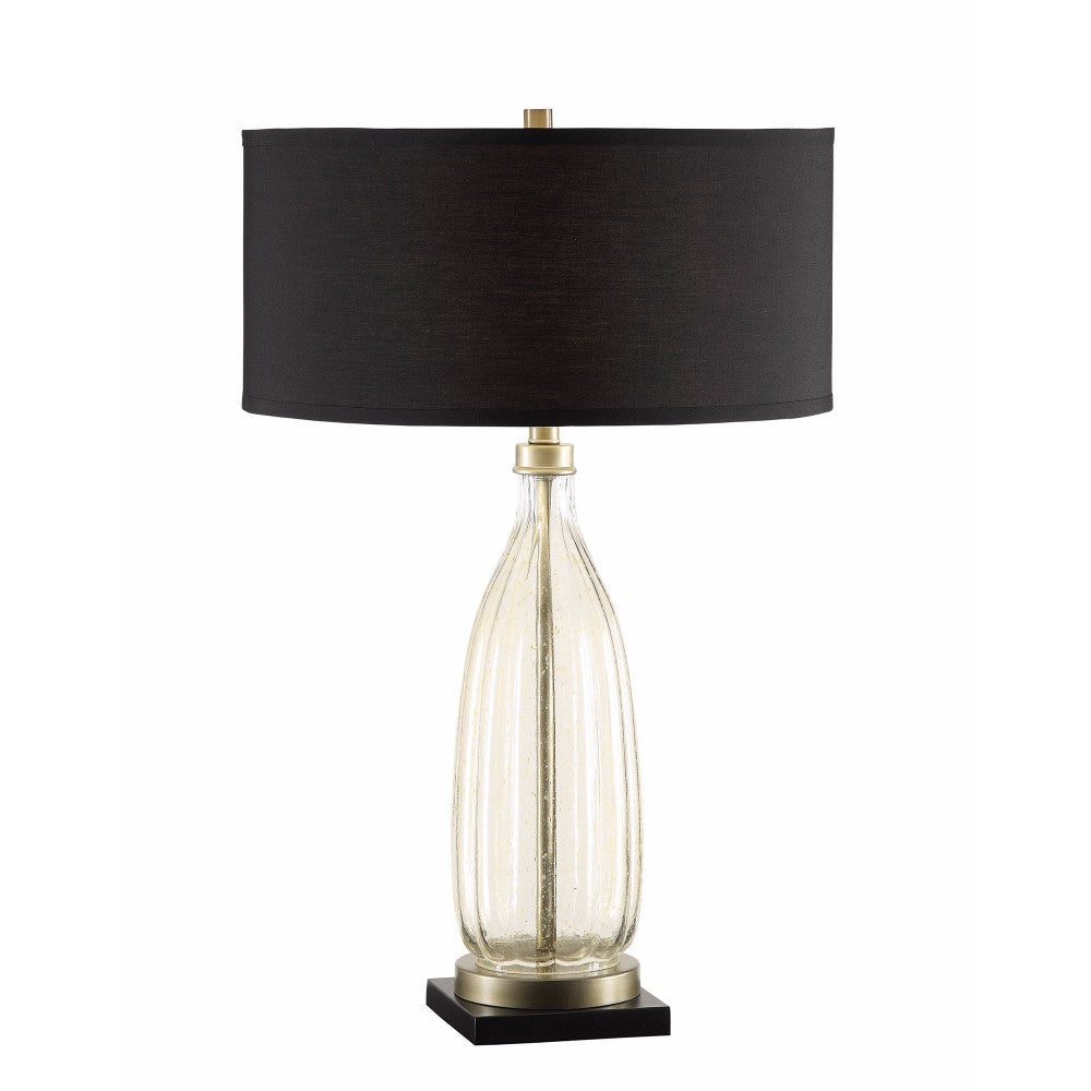 Alluring Bottle Shaped Glass Table Lamp, Black, Set of 2