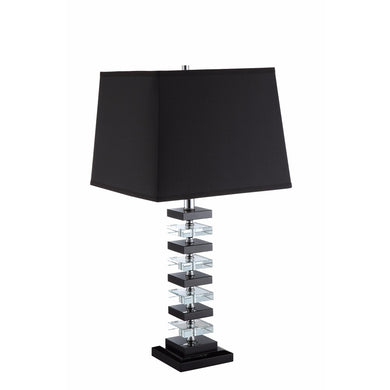 Aesthetically Charmed Decorative Table Lamp, Black And Clear, Set of 2