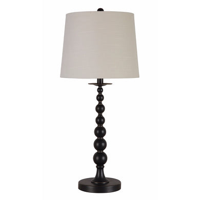 Traditional Artistically Styled Table Lamp, White And Black, Set of 2