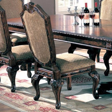 Wooden Dining Side Chair with Upholstered Cushioned Seat, Brown, Set of 2