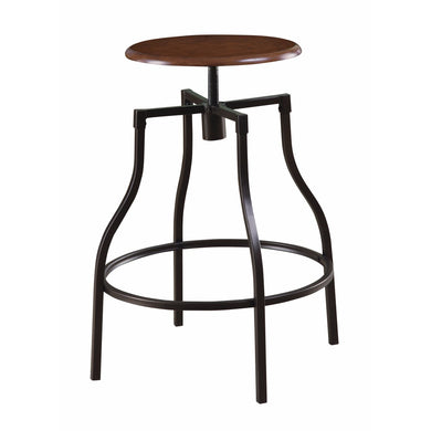 Adjustable Bar Stool with Durable Metal Frame, Brown And Black