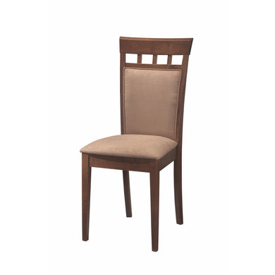 Upholstered Back Panel Side Dining Chair, Brown, Set of 2