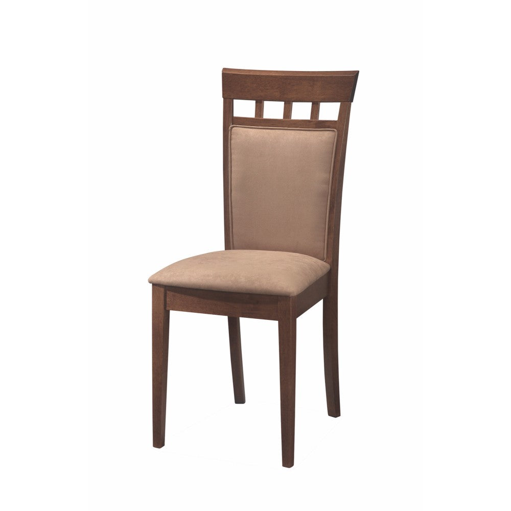 Upholstered Back Panel Side Dining Chair, Brown, Set of 2