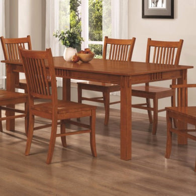 Traditional Mission Style Wooden Dining Table, Brown