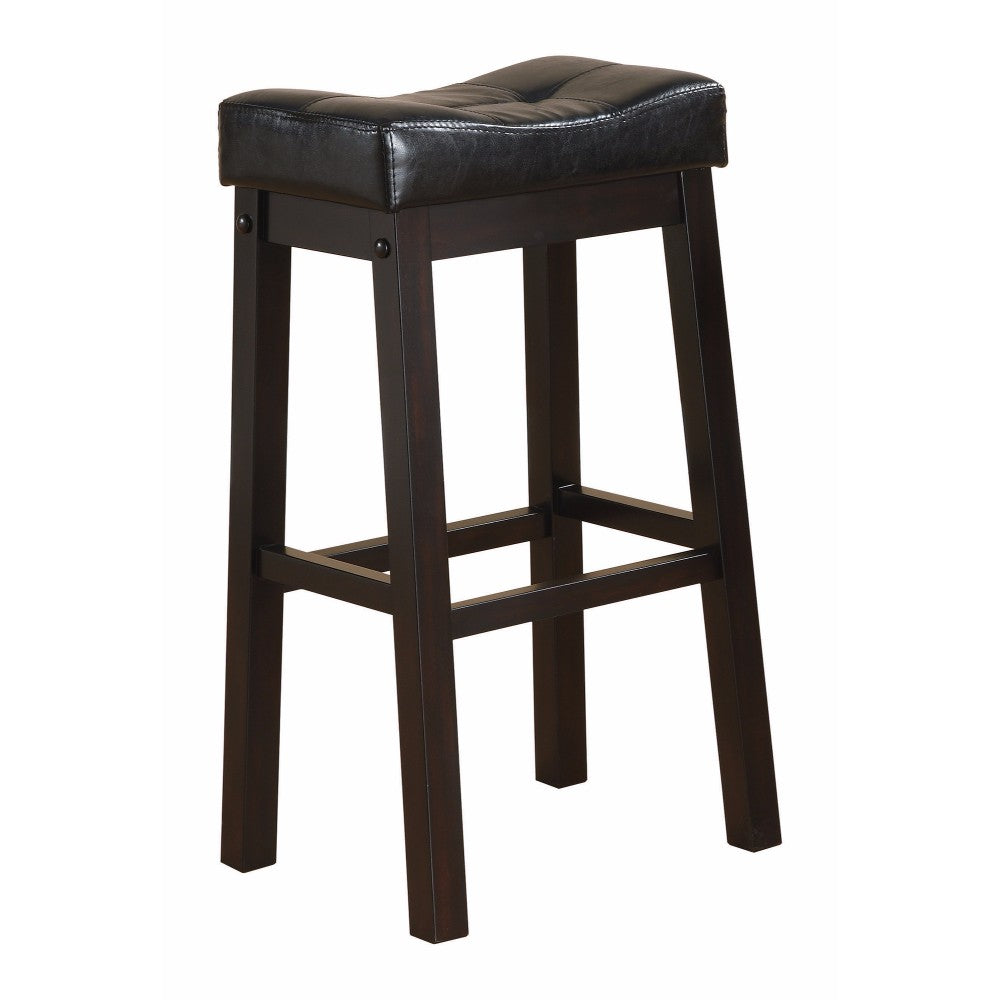 Wooden Sofie Backless Counter Height Stool, Black, Set of 2