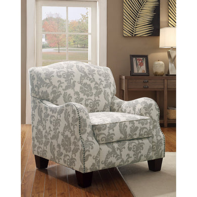 Stylishly Comfortable Accent Chair, White/Gray