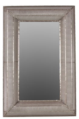 Valuable & Elegant Rectangular Shaped Metal Wall Mirror In Silver