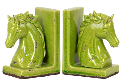Alluring Go Green Horse Bookend