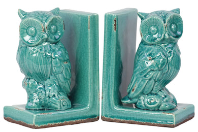 Alluring Stoneware Owl Bookend