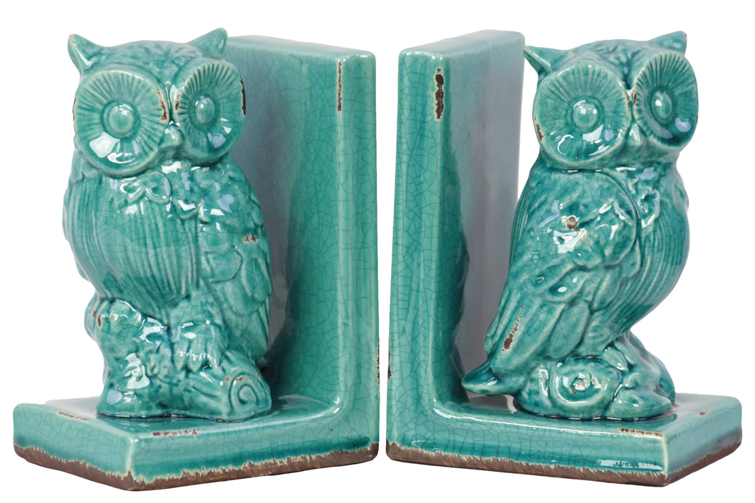Alluring Stoneware Owl Bookend