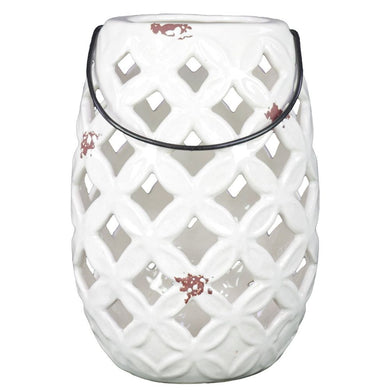 Wonderful Ceramic Lantern With Metal Handle