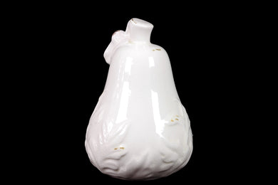 Antique Style Ceramic Pear W/ Intricate Desig'S Antique White