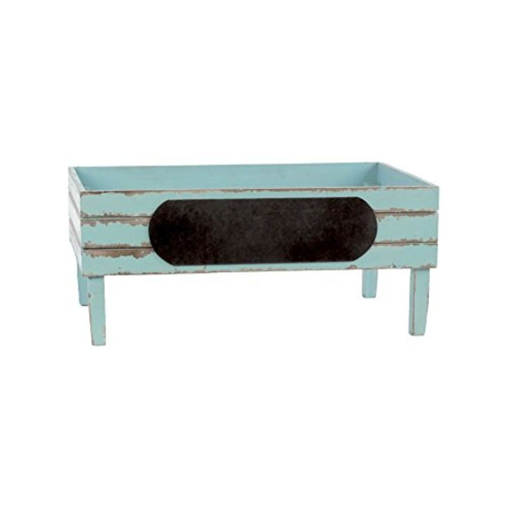 Wooden Crate With Black Stadium Label - Light Blue