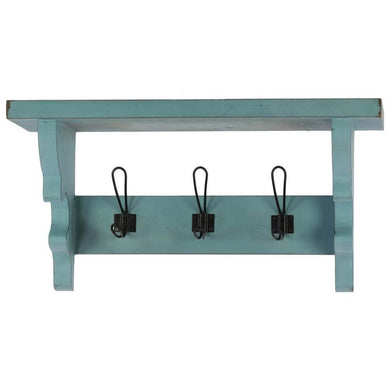 Versatile Wooden Wall Shelf With Corbels And 3 Hooks
