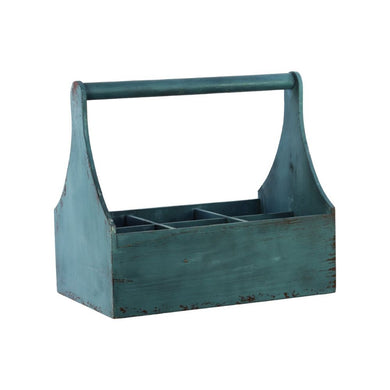 Superb Wood Bottle Crate - Cadet Blue
