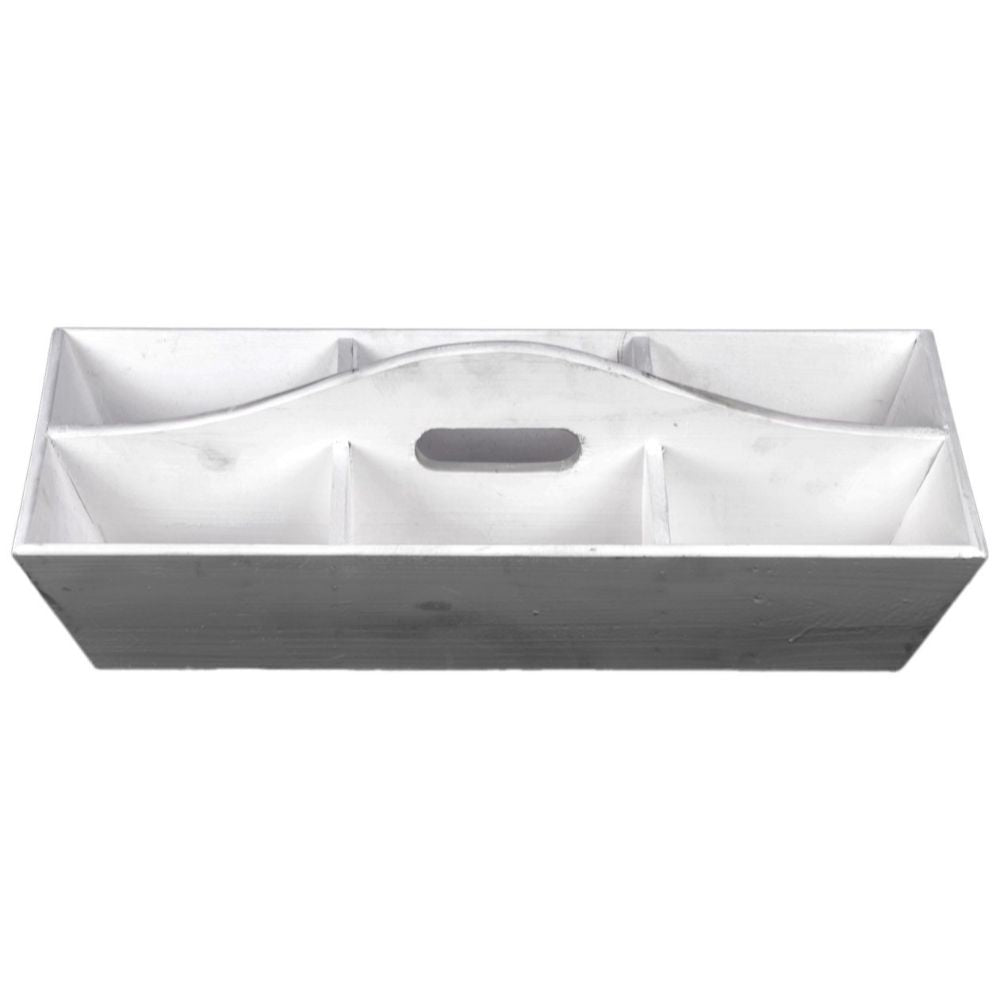 Wooden Tray With Hole Handle And 6 Slots