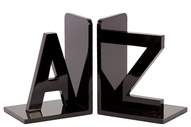 Alphabet Themed Black Wooden Fashionable Bookend
