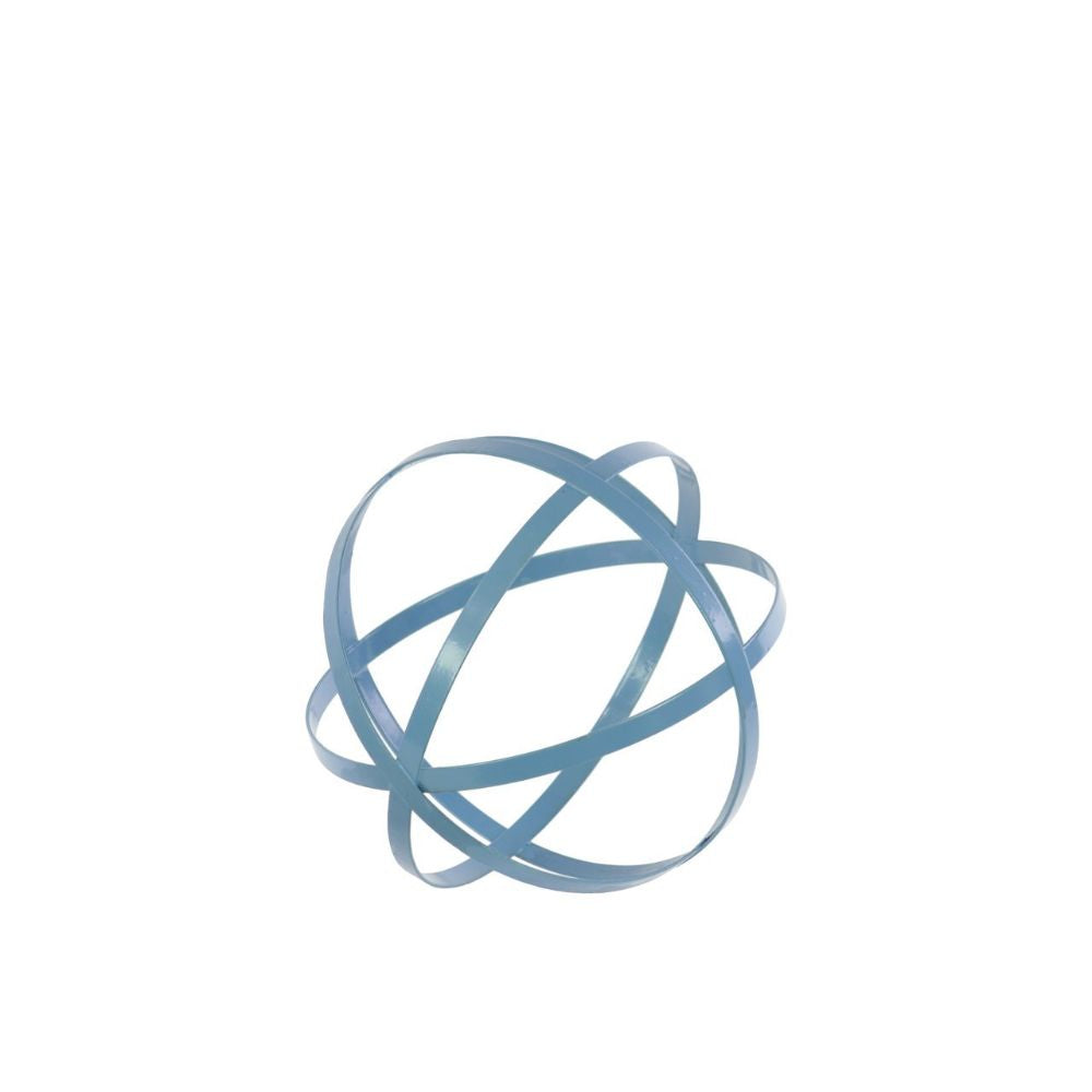 Alluring Small Metal Orb Dyson Sphere Design decor Steel Blue