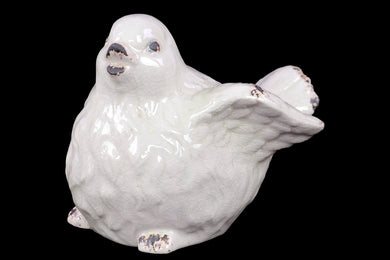Antiquated Sweet & Gorgeous Flying Ceramic Bird In White
