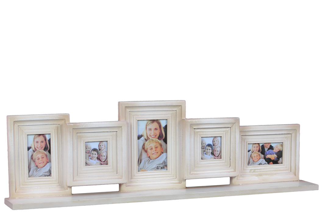 White decorative Wooden Multi Photo Frame