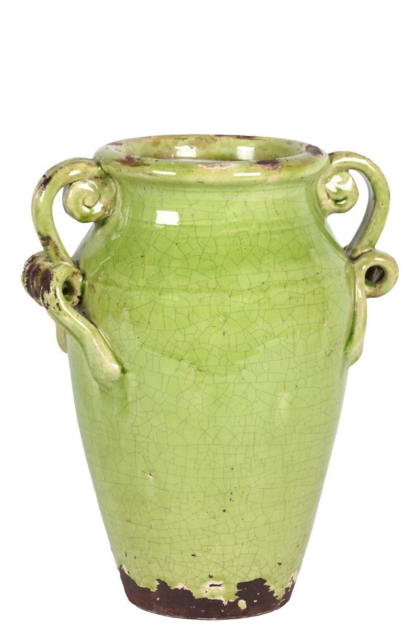 Unique & Valuable Ceramic Tuscan Vase In Green