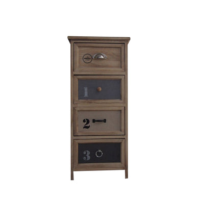 Antiqued Four Drawer Wood Cabinet By Urban Port