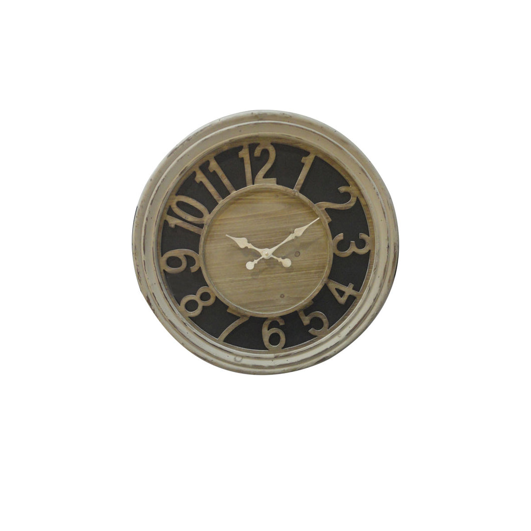 Antiqued White Wooden Clock by Urban Port