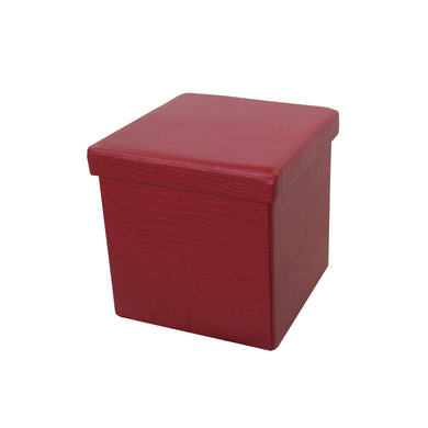 Wine Red Foldable Storage Ottoman by Urban Port